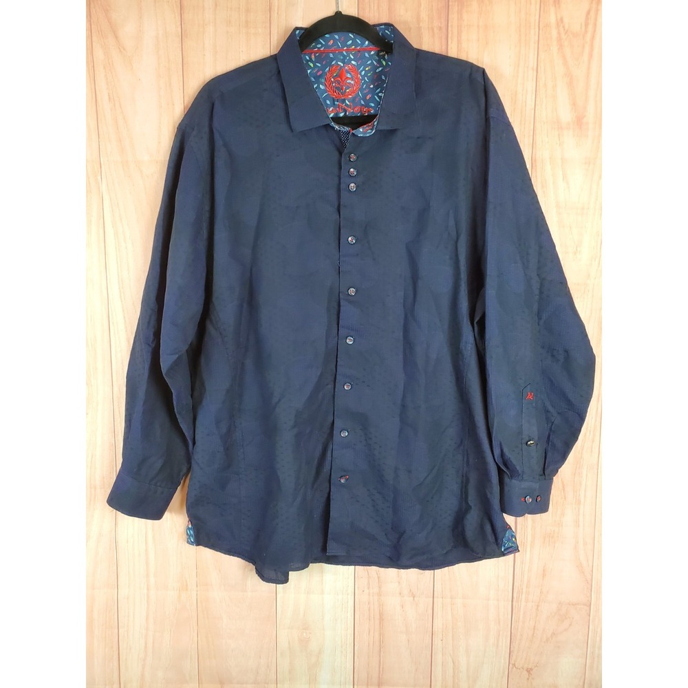 Au Noir Mens Shirt Sz 7 / 2XL Cotton Long Sleeve Collared Button-Up Casual